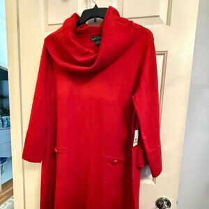 Jessica Howard Women's Plus Size Cowl-Neck Sweater Dress - Red